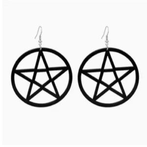 🛍️Black Pentagram Hoop Earrings
